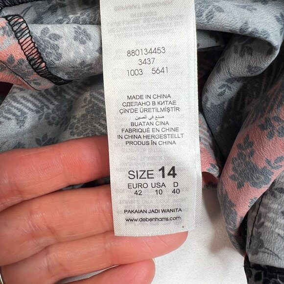 Preen Edition Mixed Media Wrap Dress Plaid Floral Red Black US 10 - Picture 10 of 11